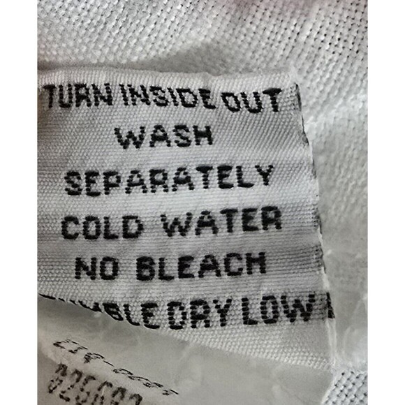 Russ Berens Linen Top White Floral Stitching Button Up Long Sleeve X Small USA - Picture 14 of 14